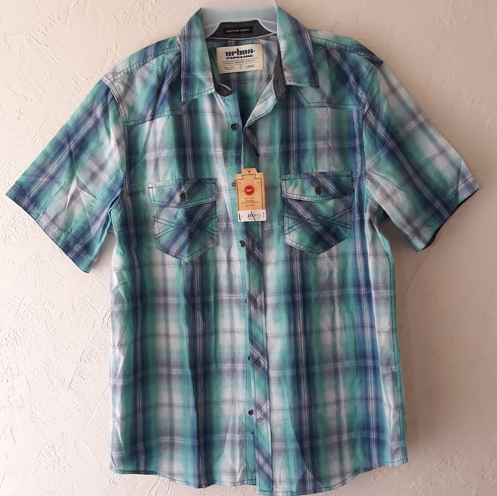 NWT Urban Pipeline Men's Plaid Shirt - Picture 2 of 5